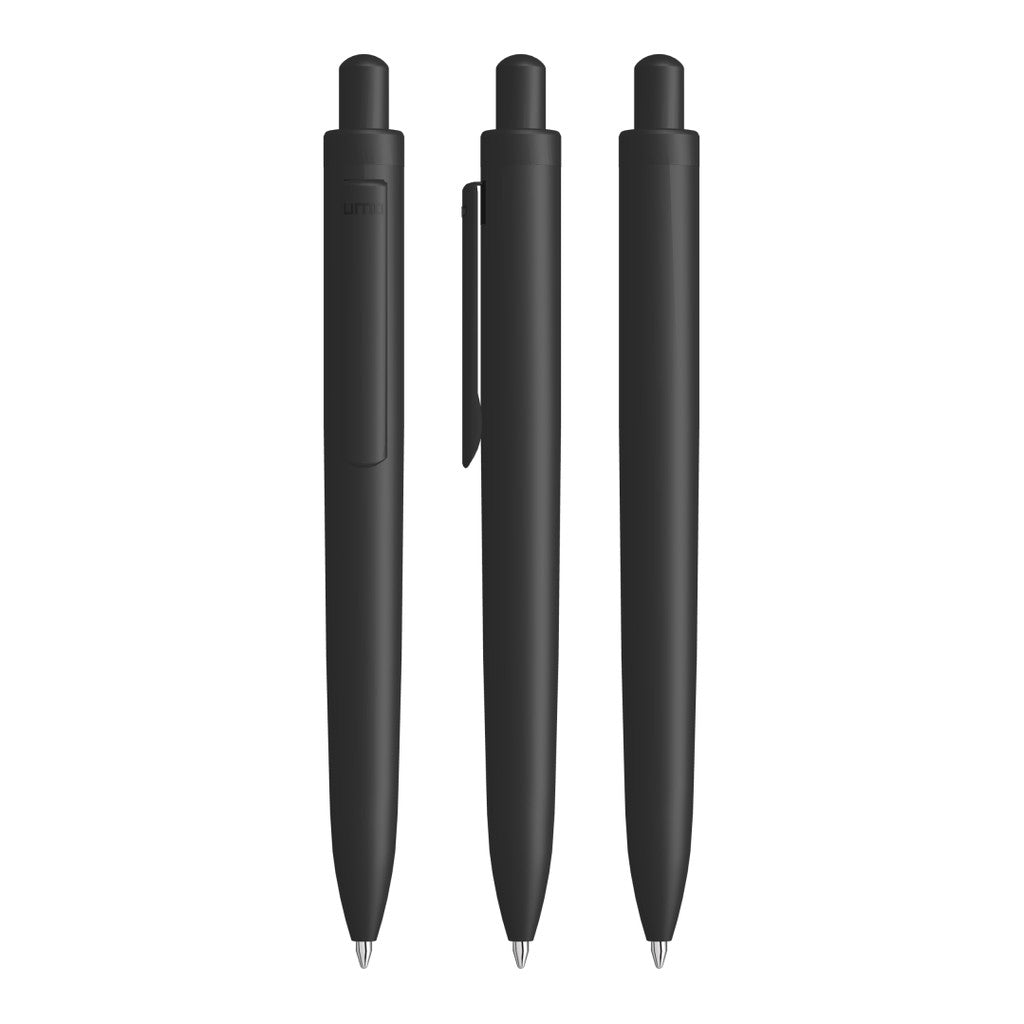 Aluminium Druckkugelschreiber mit schwarzem Metallclip – Schwarz