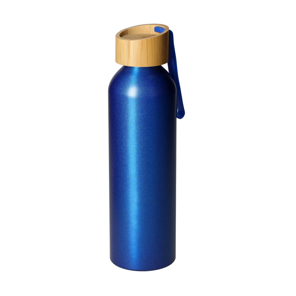 Aluminiumflasche „Bamboo“ 0,6 l – Blau / Natur
