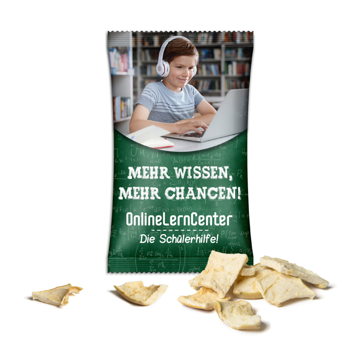 Apfelchips im bedruckten Werbetütchen