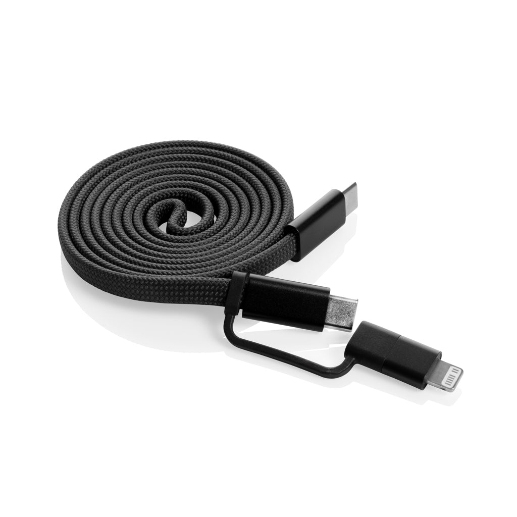 Arc ultradünnes 60W 2-in-1 Magnetkabel – schwarz
