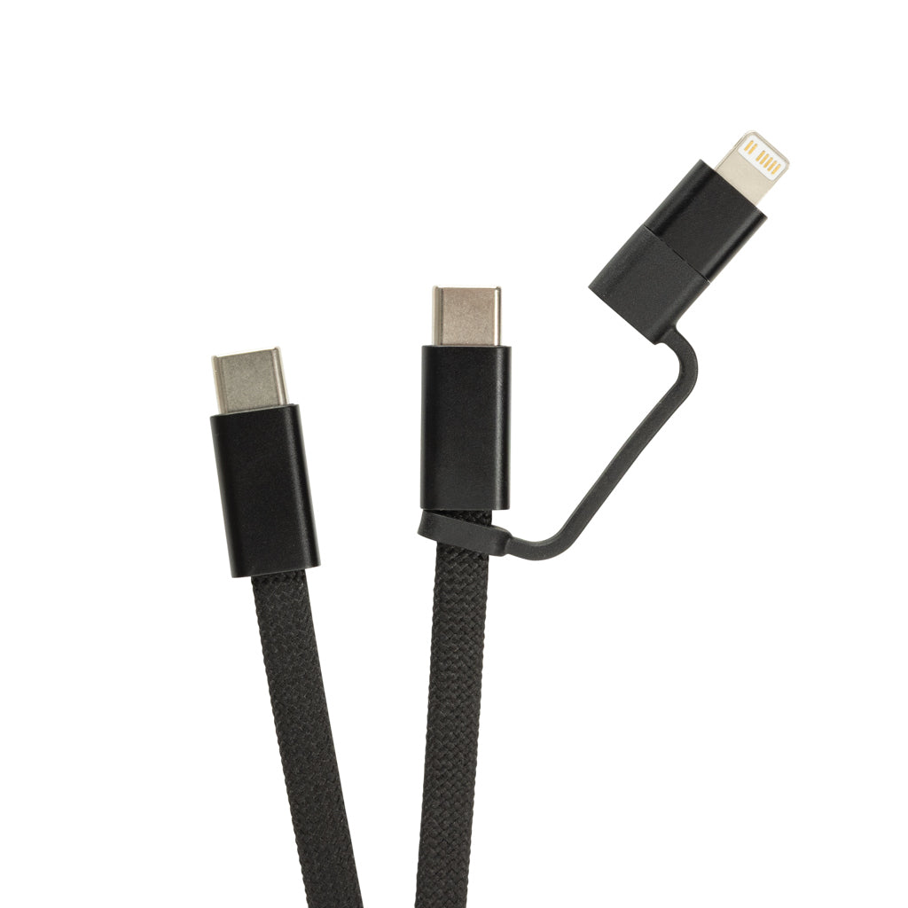 Arc ultradünnes 60W 2-in-1 Magnetkabel – schwarz
