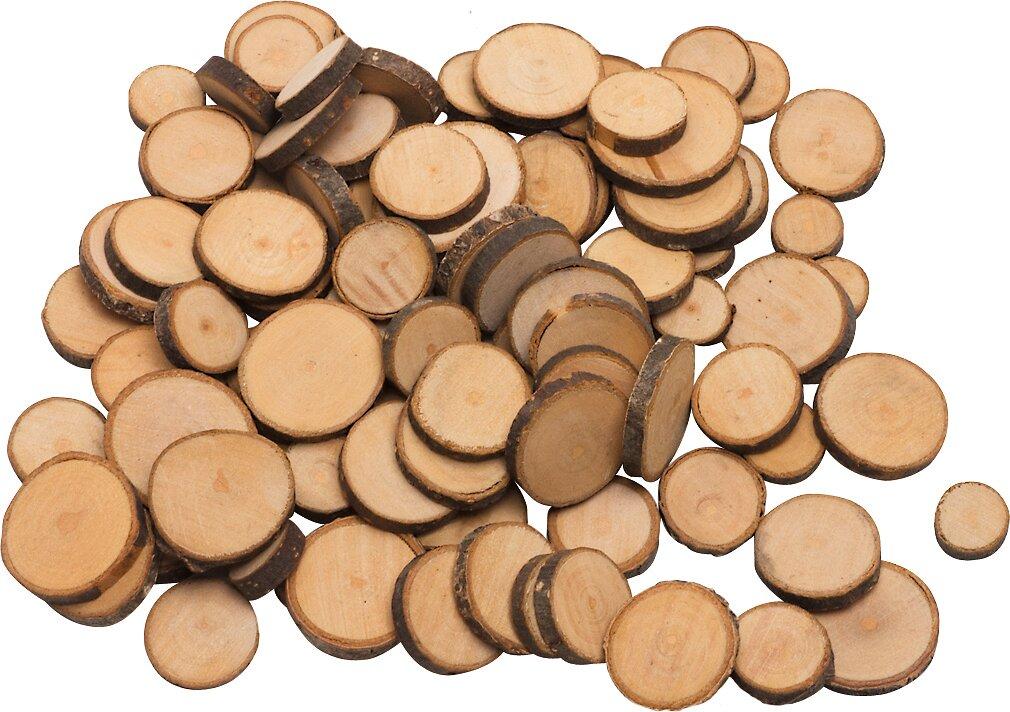 Astscheiben Bastelset aus Holz mit rund 100 Stück