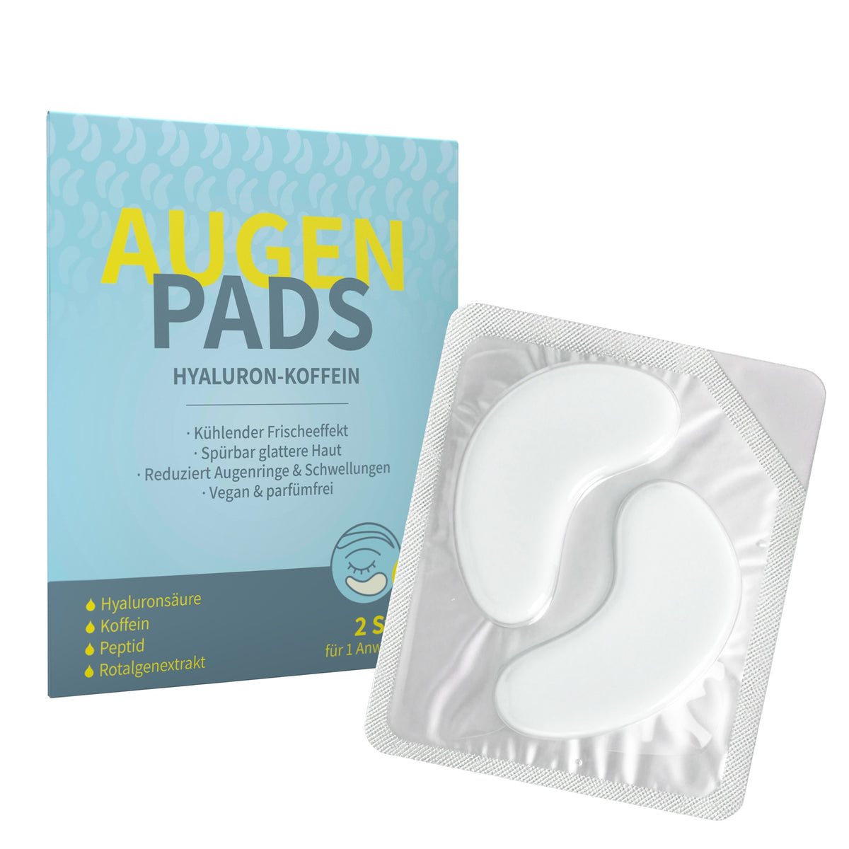 Augenpads Hyaluron Koffein 2 Pads in Kuvertverpackung
