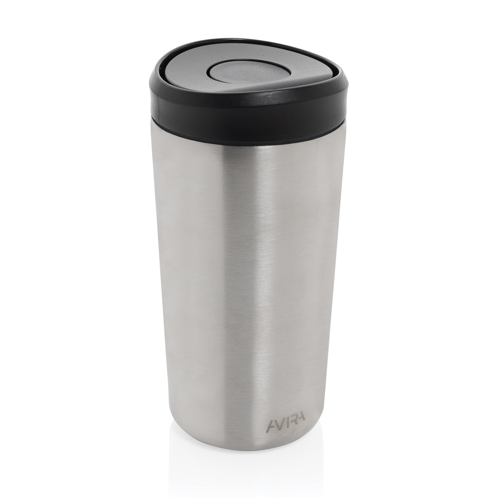 Avira Alix Klickbecher aus RCS rec. Stahl 400ml – silber