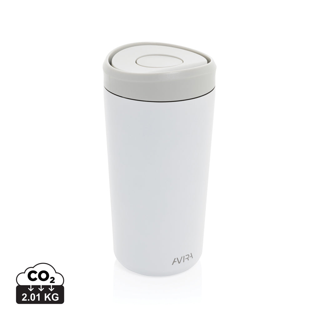 Avira Alix Klickbecher aus RCS rec. Stahl 400ml – weiß