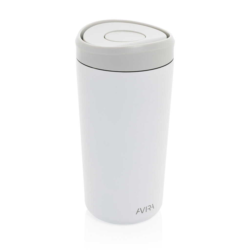 Avira Alix Klickbecher aus RCS rec. Stahl 400ml – weiß
