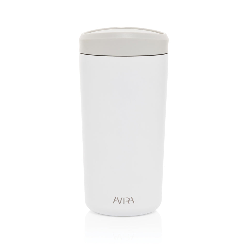 Avira Alix Klickbecher aus RCS rec. Stahl 400ml – weiß