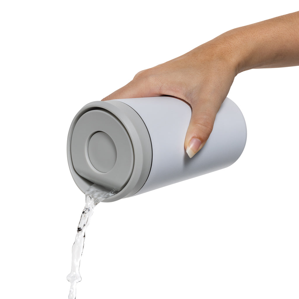 Avira Alix Klickbecher aus RCS rec. Stahl 400ml – weiß