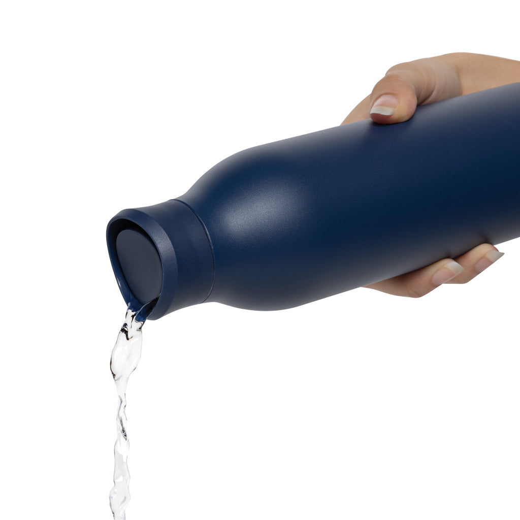 Avira Alok 360 Klick-Wasserflasche aus RCS rec. Stahl, 600ml – navy blau