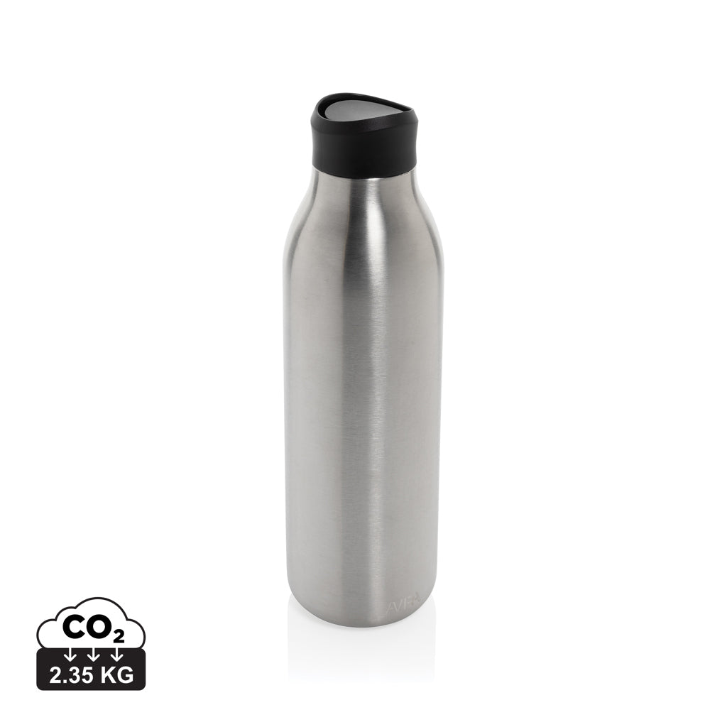 Avira Alok 360 Klick-Wasserflasche aus RCS rec. Stahl, 600ml – silber