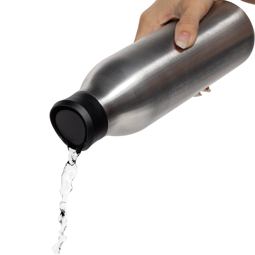 Avira Alok 360 Klick-Wasserflasche aus RCS rec. Stahl, 600ml – silber