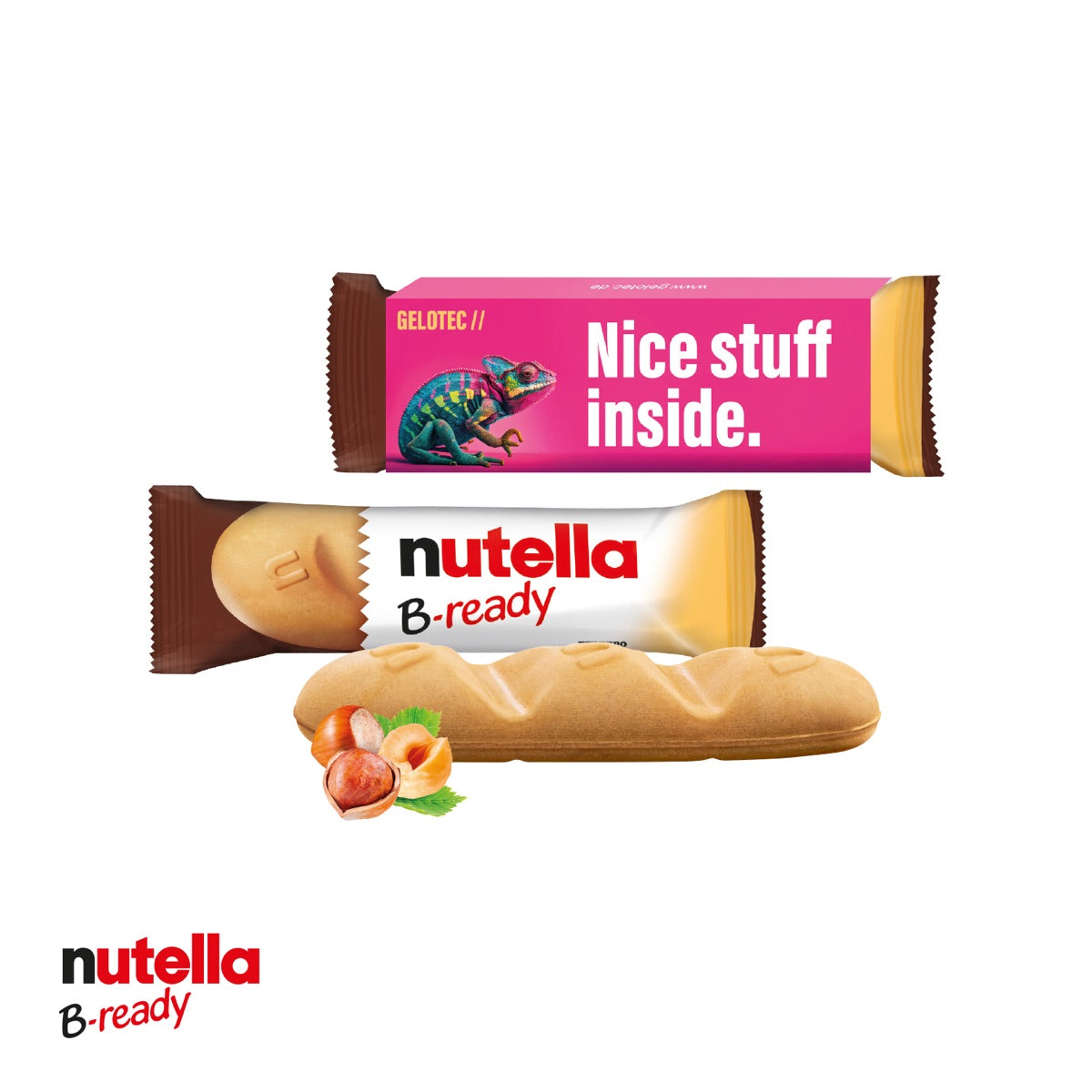 B ready Nutella mit Werbebanderole