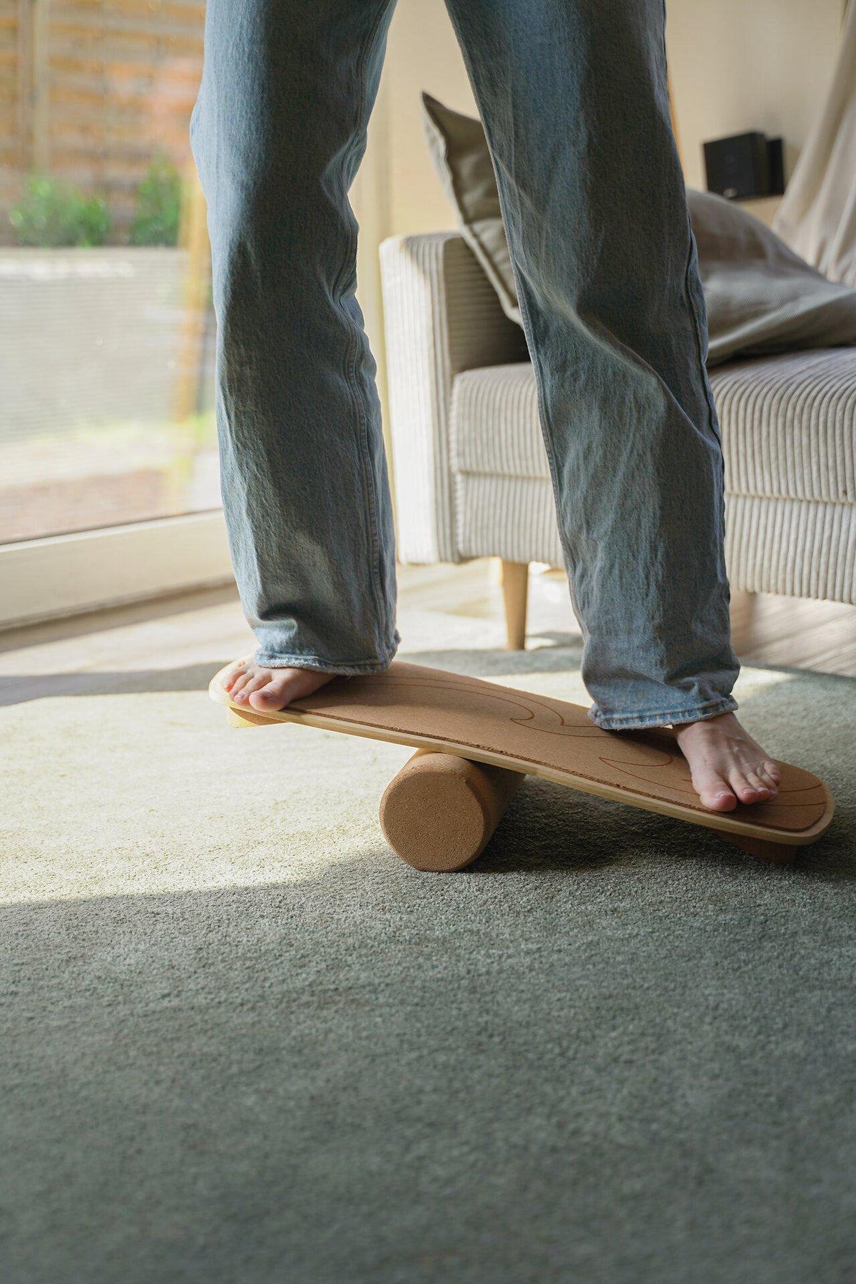 Balance Board Kork Waikiki mit Korkrolle von goki – weitere Ansicht