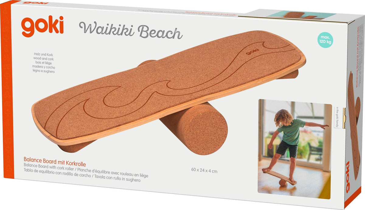 Balance Board Kork Waikiki mit Korkrolle von goki – weitere Ansicht