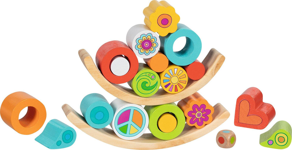 Balancierspiel Flowerloop mit Blumen und Peace Zeichen – weitere Ansicht