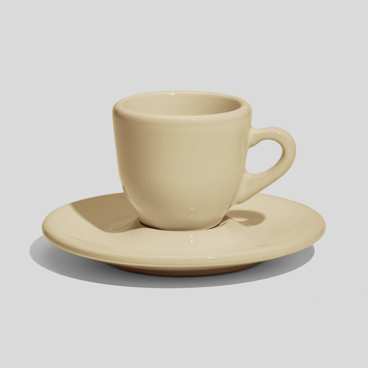 Bauchige Espressotasse mit Untertasse 60 ml – Beige