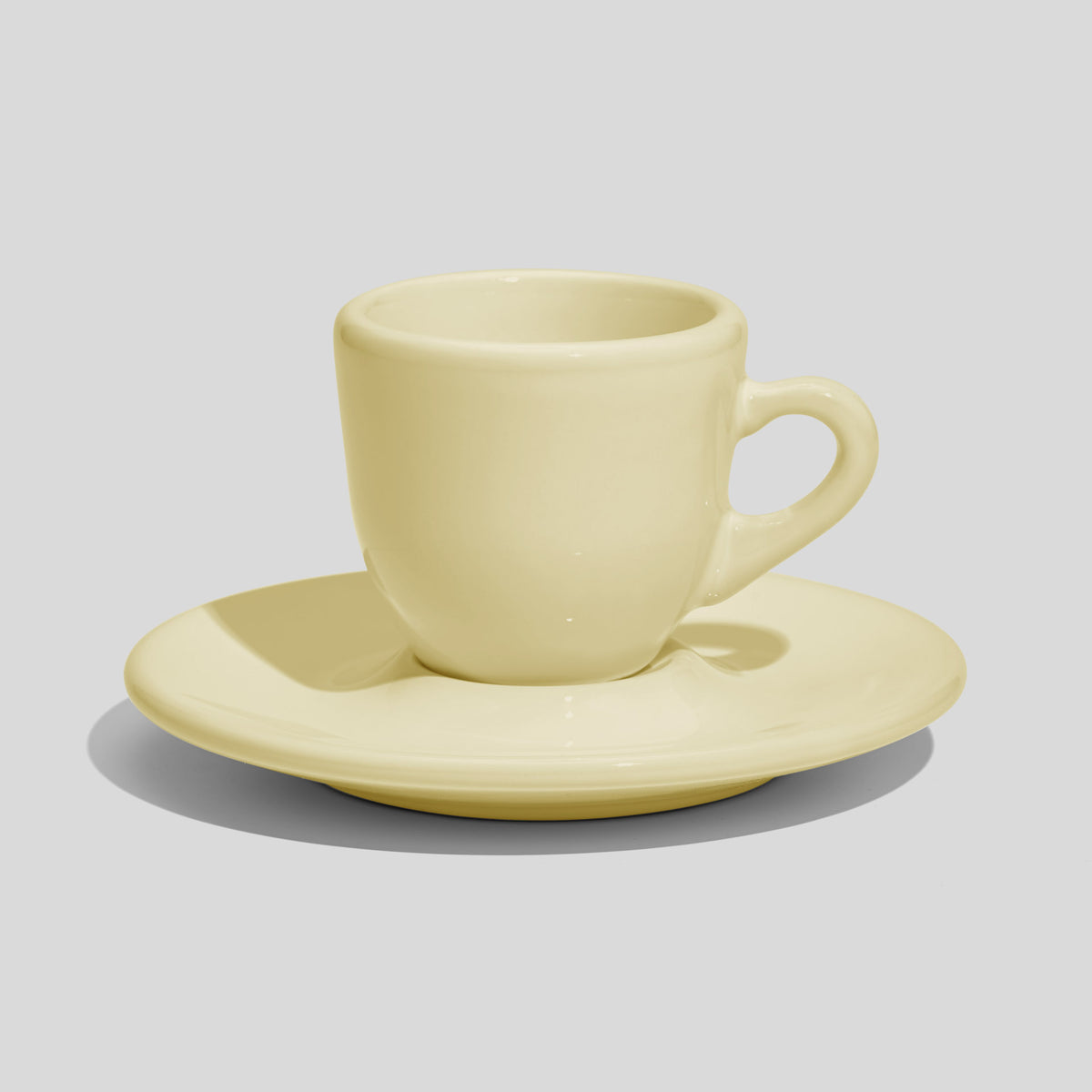 Bauchige Espressotasse mit Untertasse 60 ml – Ecru