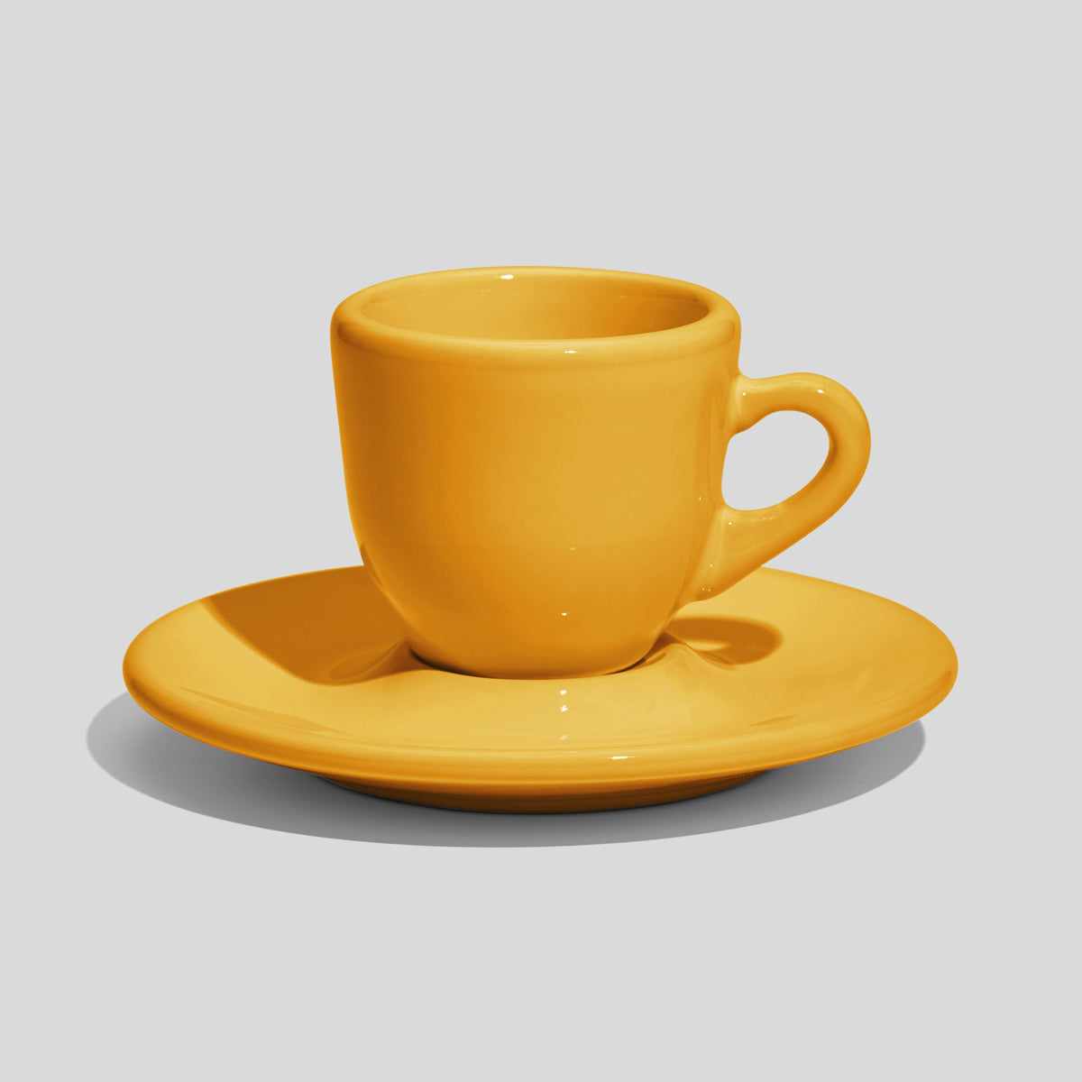 Bauchige Espressotasse mit Untertasse 60 ml – Gelb