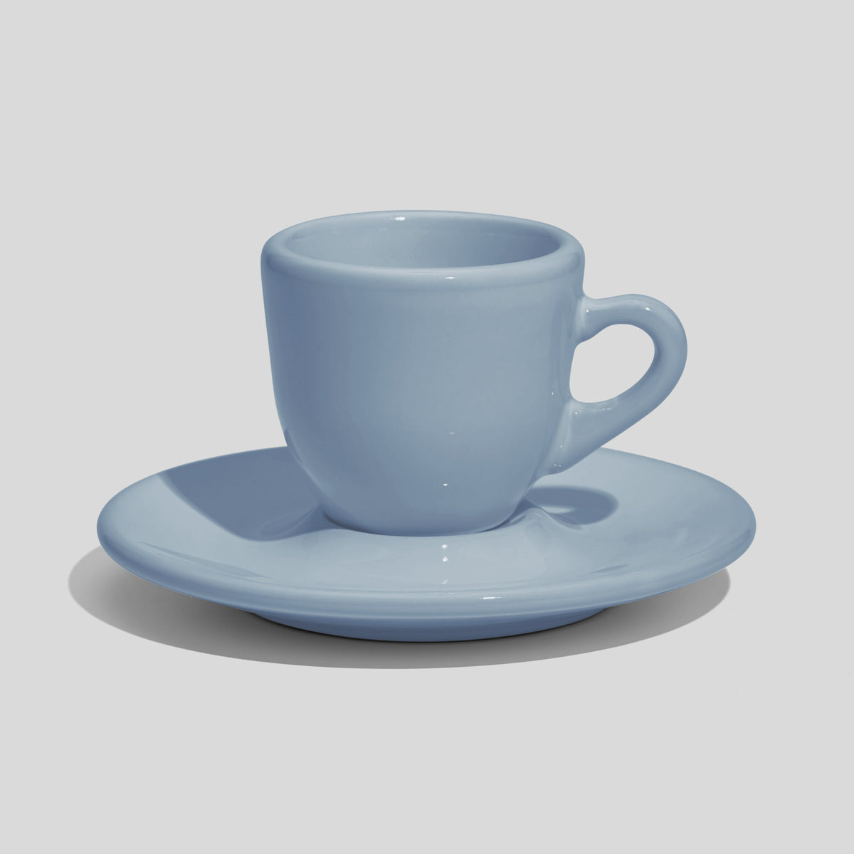 Bauchige Espressotasse mit Untertasse 60 ml – Hellblau