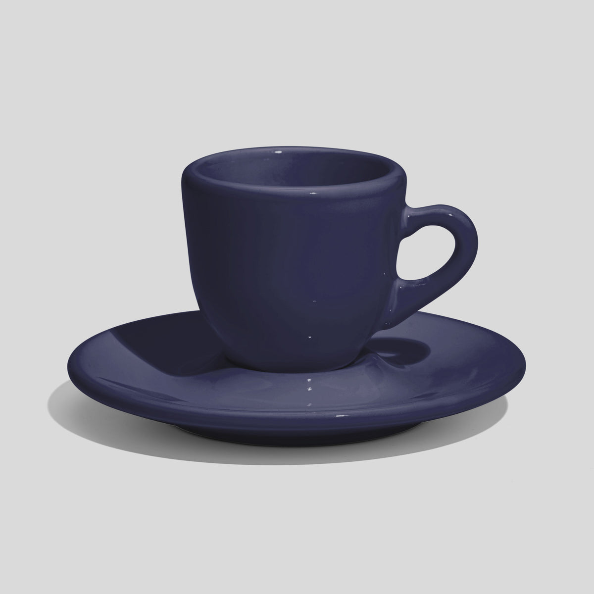 Bauchige Espressotasse mit Untertasse 60 ml – Marineblau