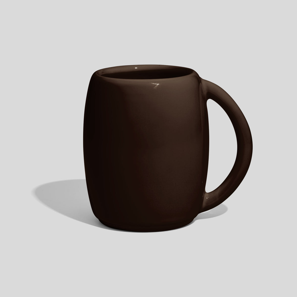 Bauchige Keramiktasse 200 ml mit großem Rundhenkel – Dunkelbraun