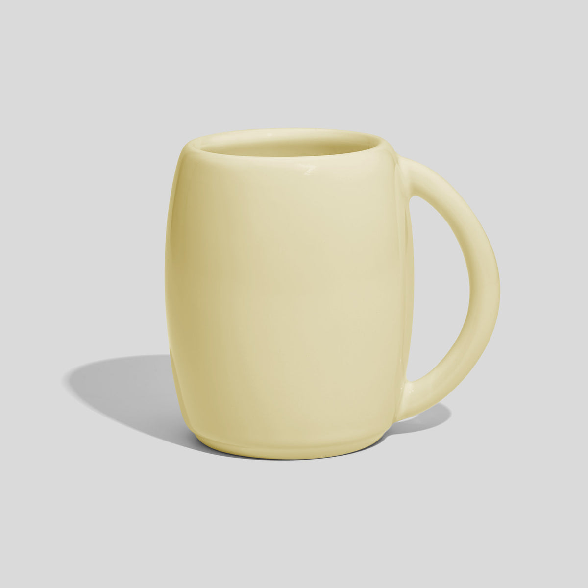Bauchige Keramiktasse 200 ml mit großem Rundhenkel – Ecru