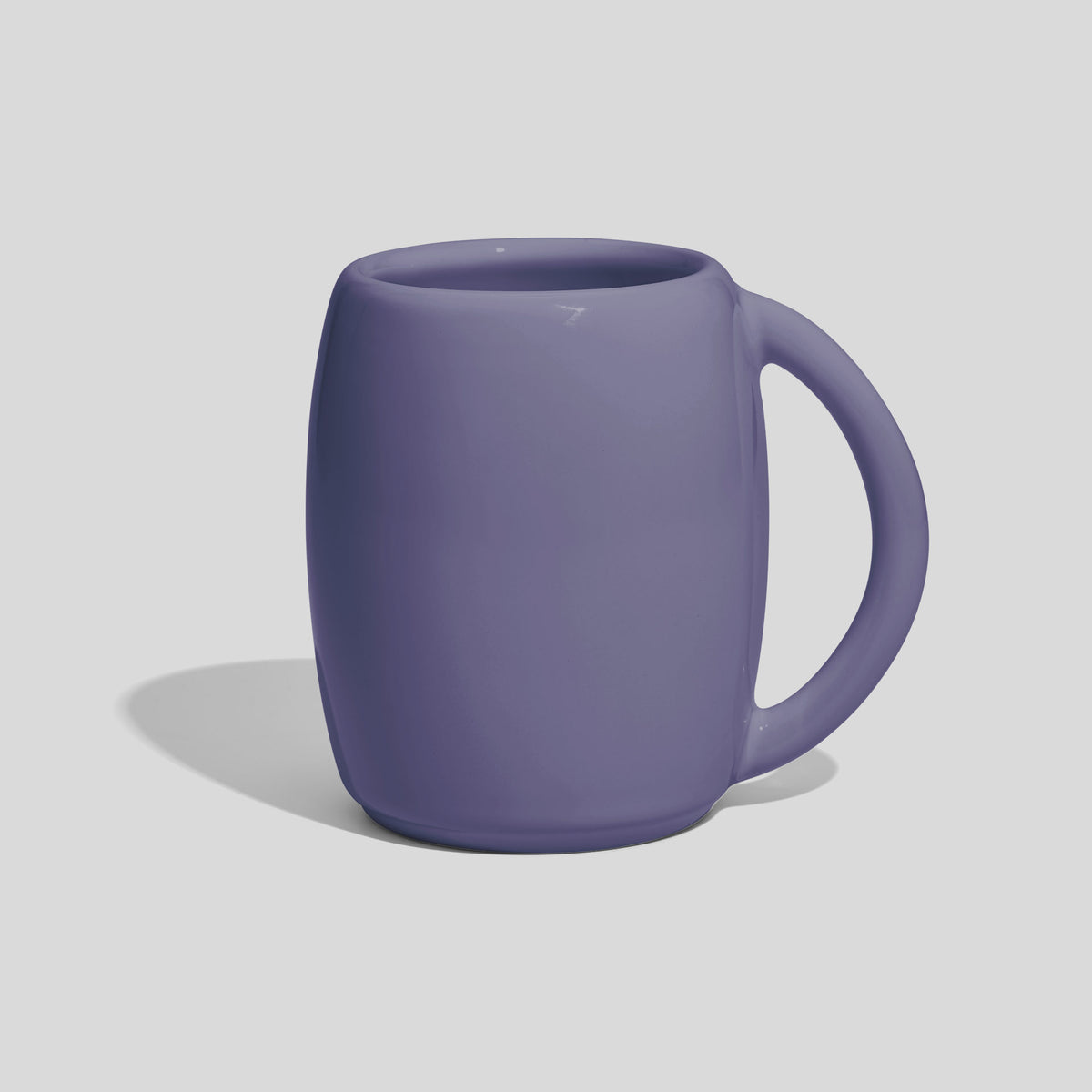 Bauchige Keramiktasse 200 ml mit großem Rundhenkel – Lavendel