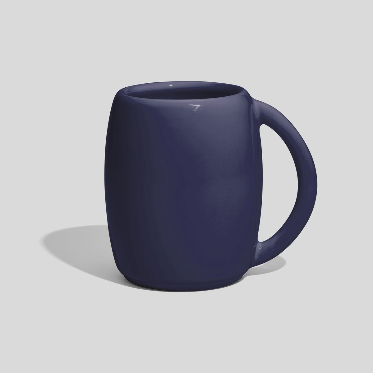 Bauchige Keramiktasse 200 ml mit großem Rundhenkel – Marineblau