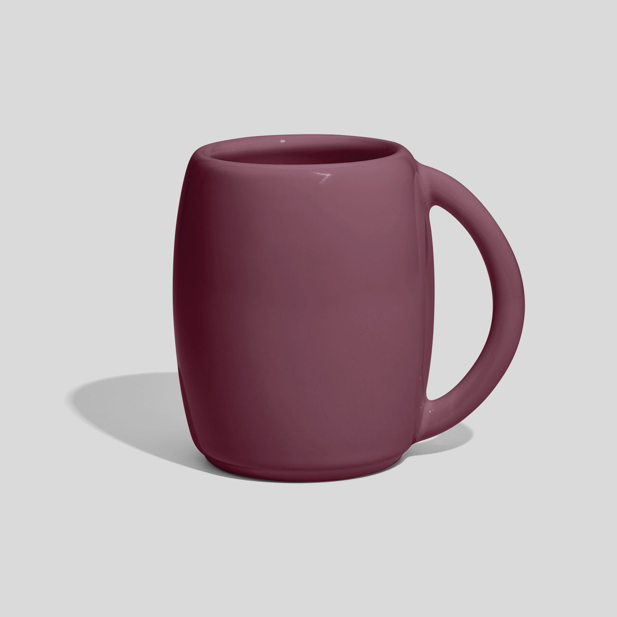 Bauchige Keramiktasse 200 ml mit großem Rundhenkel – Mauve