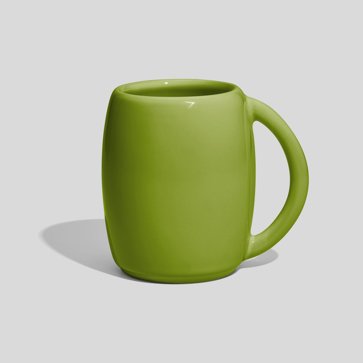 Bauchige Keramiktasse 200 ml mit großem Rundhenkel – Olivgrün