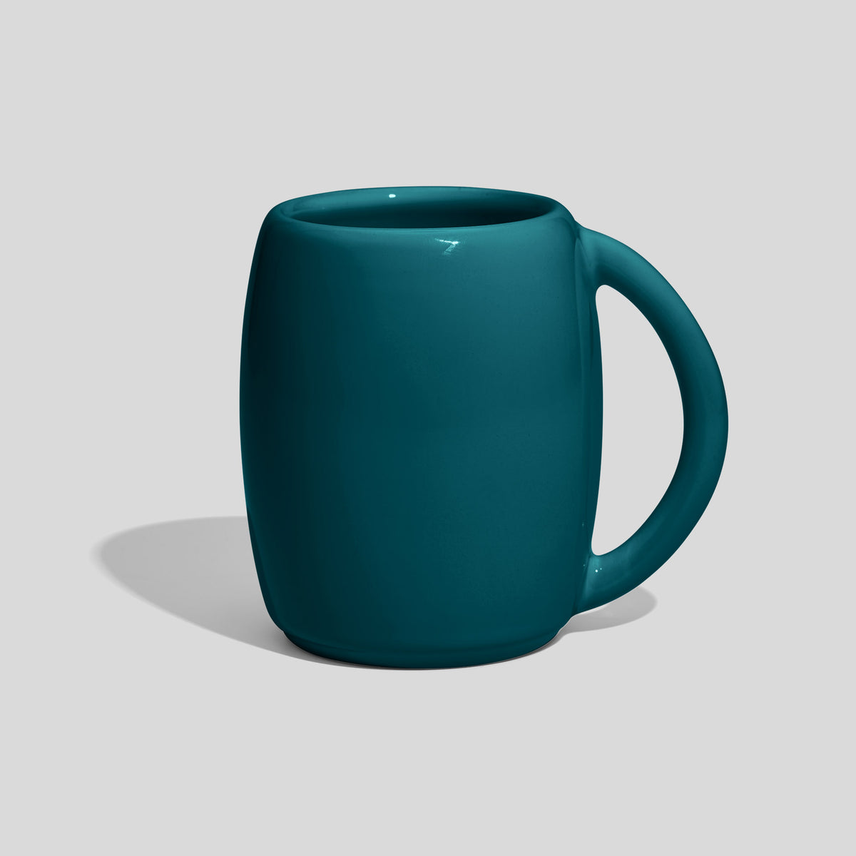 Bauchige Keramiktasse 200 ml mit großem Rundhenkel – Petrol