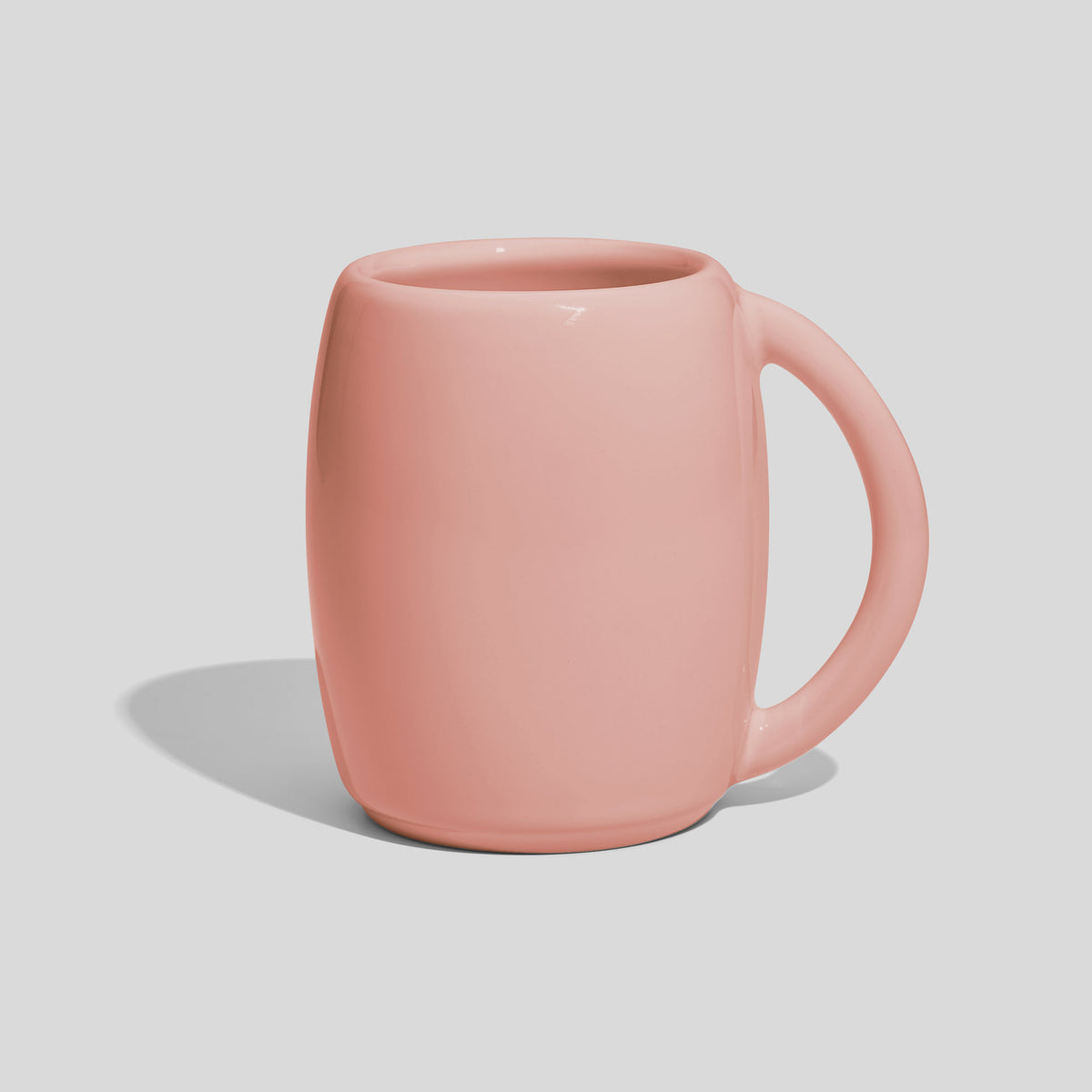 Bauchige Keramiktasse 200 ml mit großem Rundhenkel – Rosa