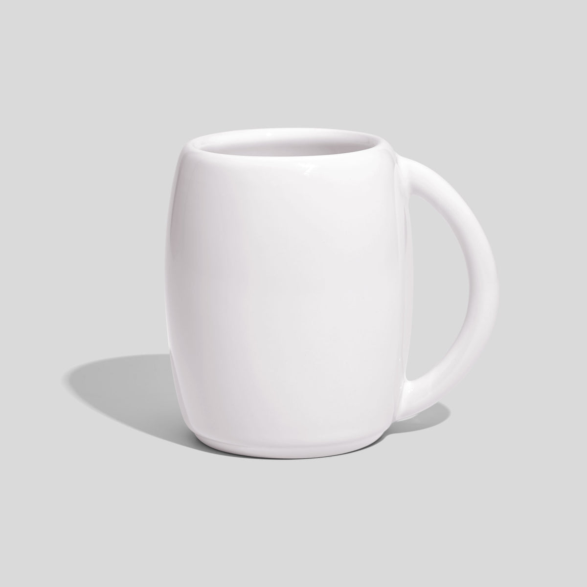 Bauchige Keramiktasse 200 ml mit großem Rundhenkel – Weiß