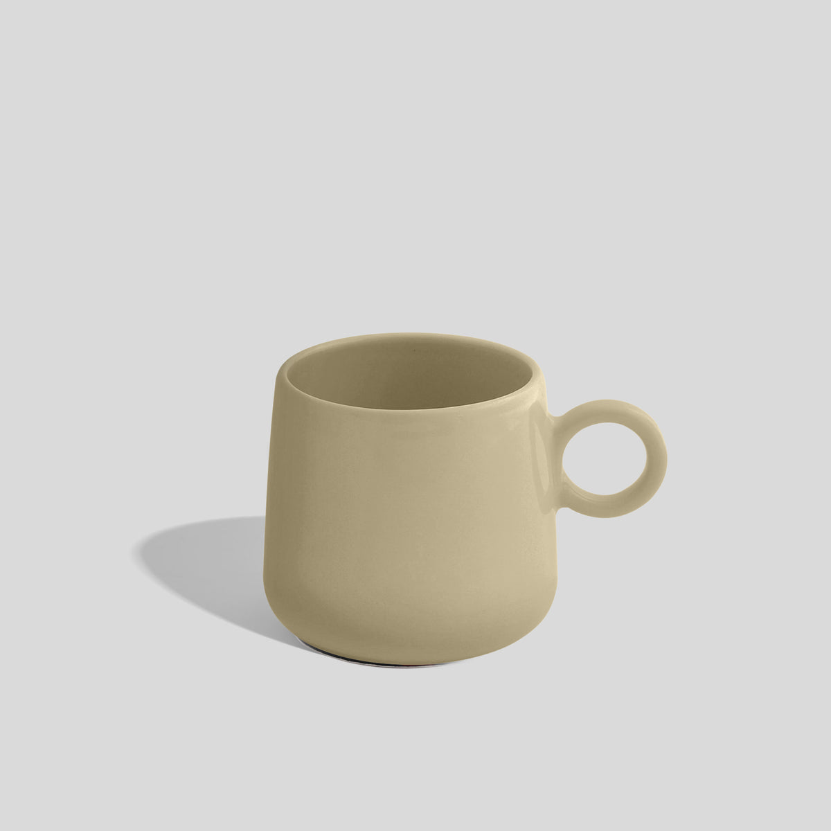 Bauchige Keramiktasse 275 ml mit kleinem Ringhenkel – Beige