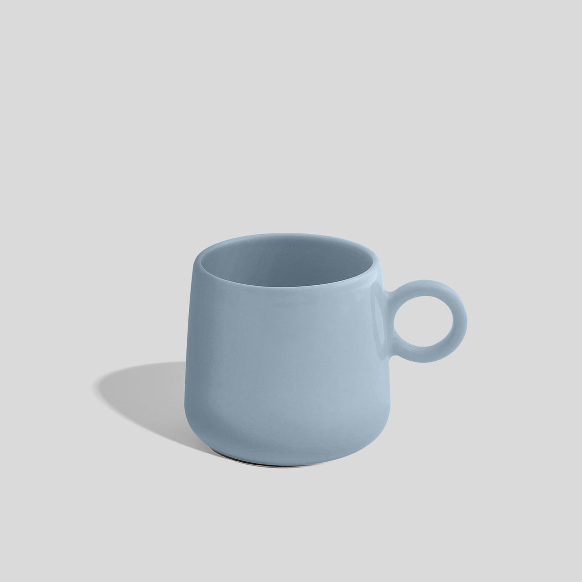 Bauchige Keramiktasse 275 ml mit kleinem Ringhenkel – Hellblau