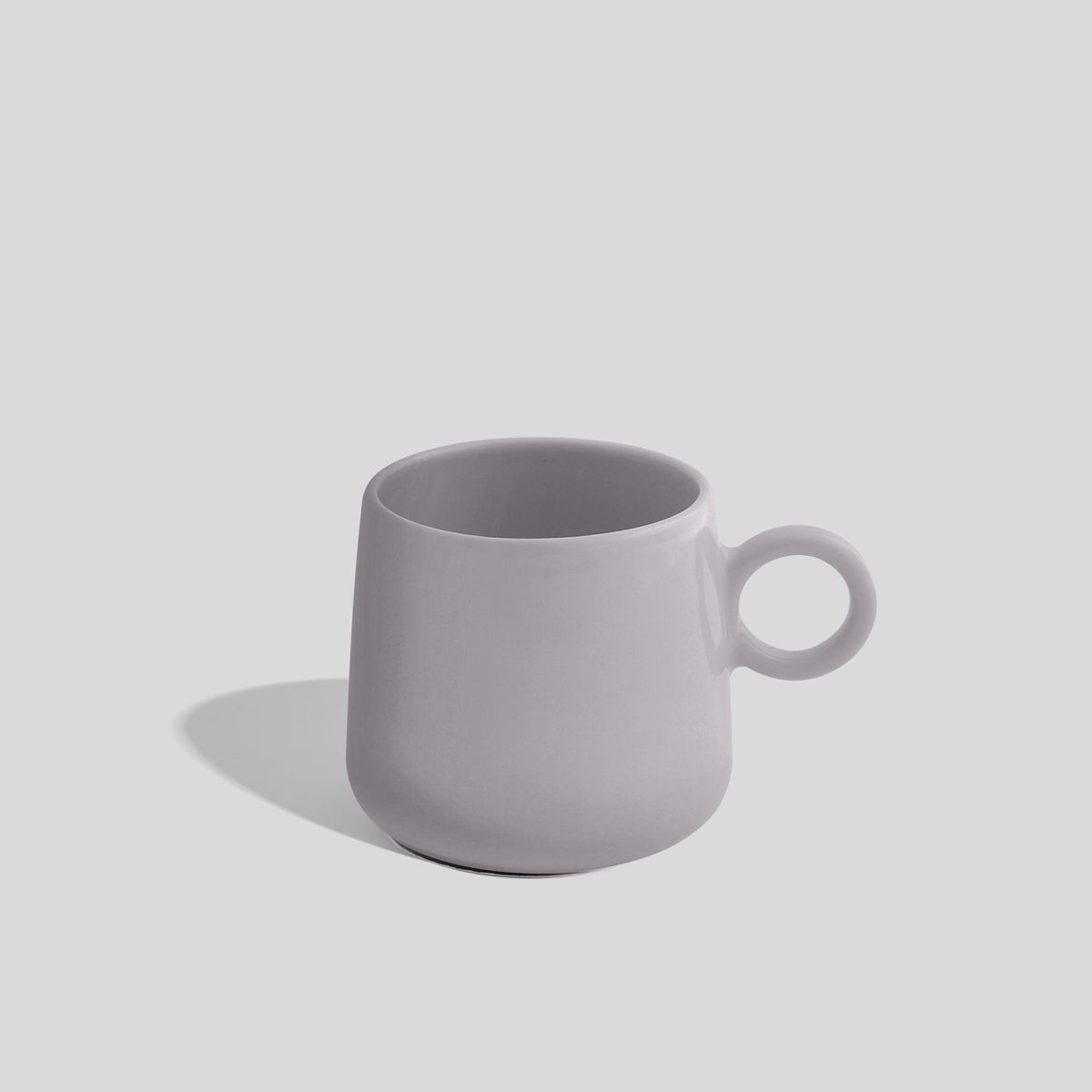 Bauchige Keramiktasse 275 ml mit kleinem Ringhenkel – Hellgrau