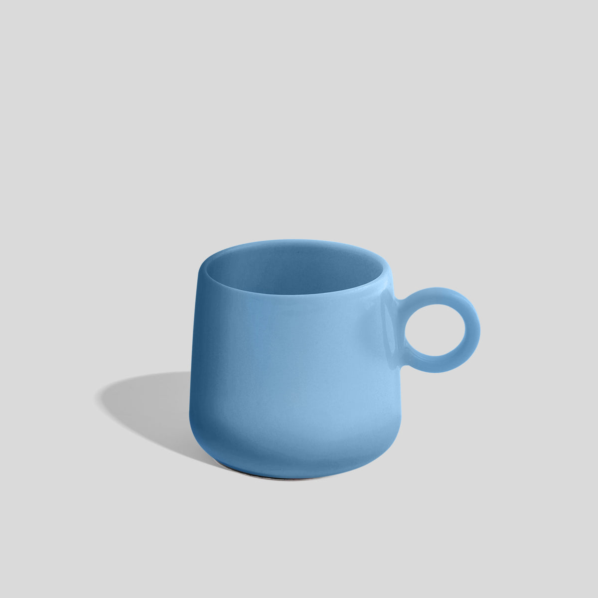 Bauchige Keramiktasse 275 ml mit kleinem Ringhenkel – Himmelblau
