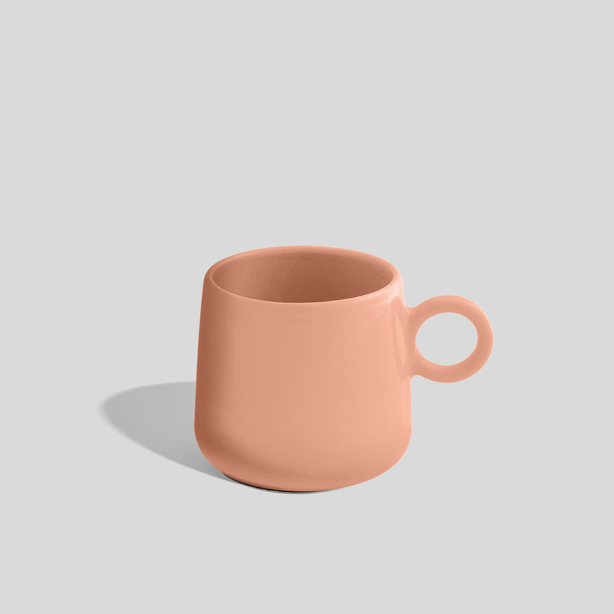 Bauchige Keramiktasse 275 ml mit kleinem Ringhenkel – Lachs
