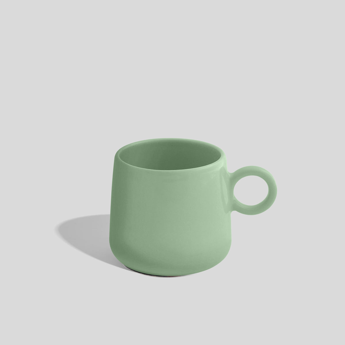 Bauchige Keramiktasse 275 ml mit kleinem Ringhenkel – Mintgrün