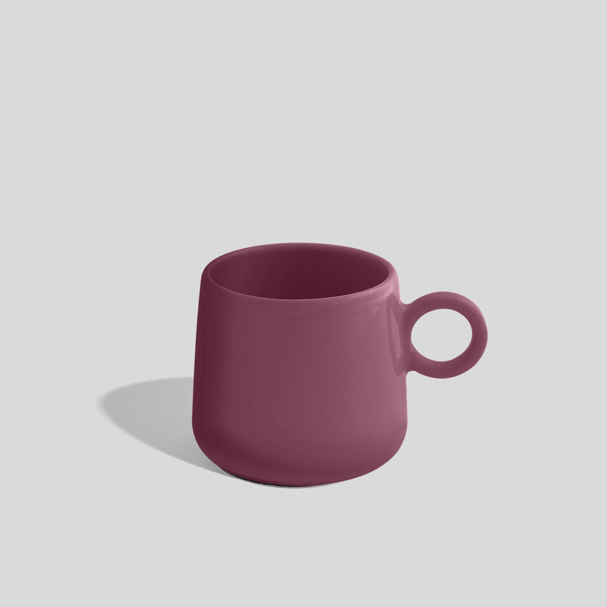 Bauchige Keramiktasse 275 ml mit kleinem Ringhenkel – Pflaume