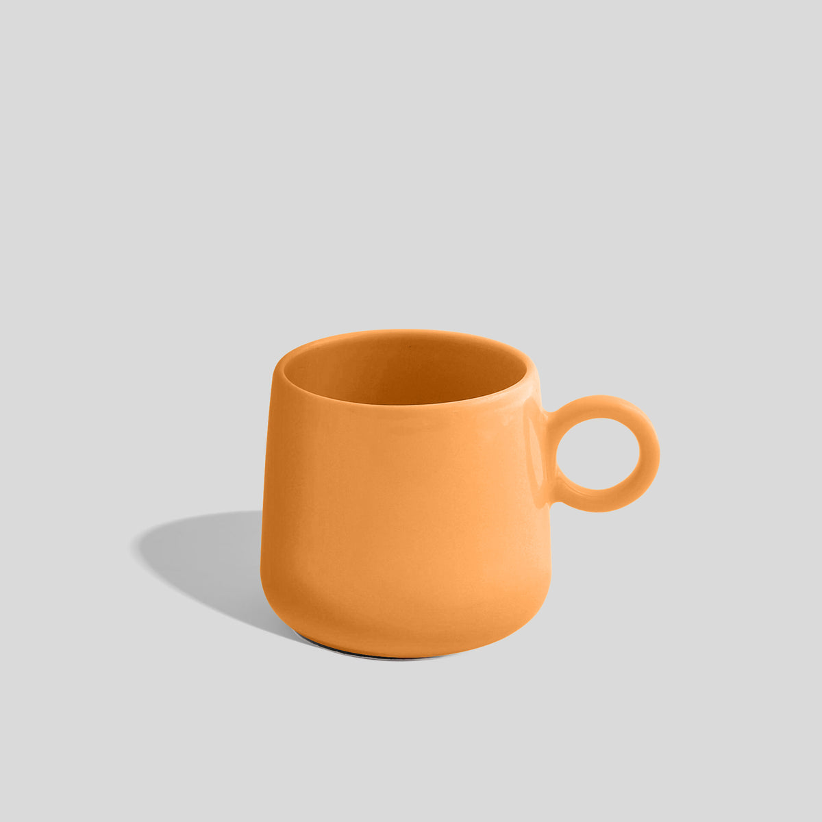 Bauchige Keramiktasse 275 ml mit kleinem Ringhenkel – Senfgelb