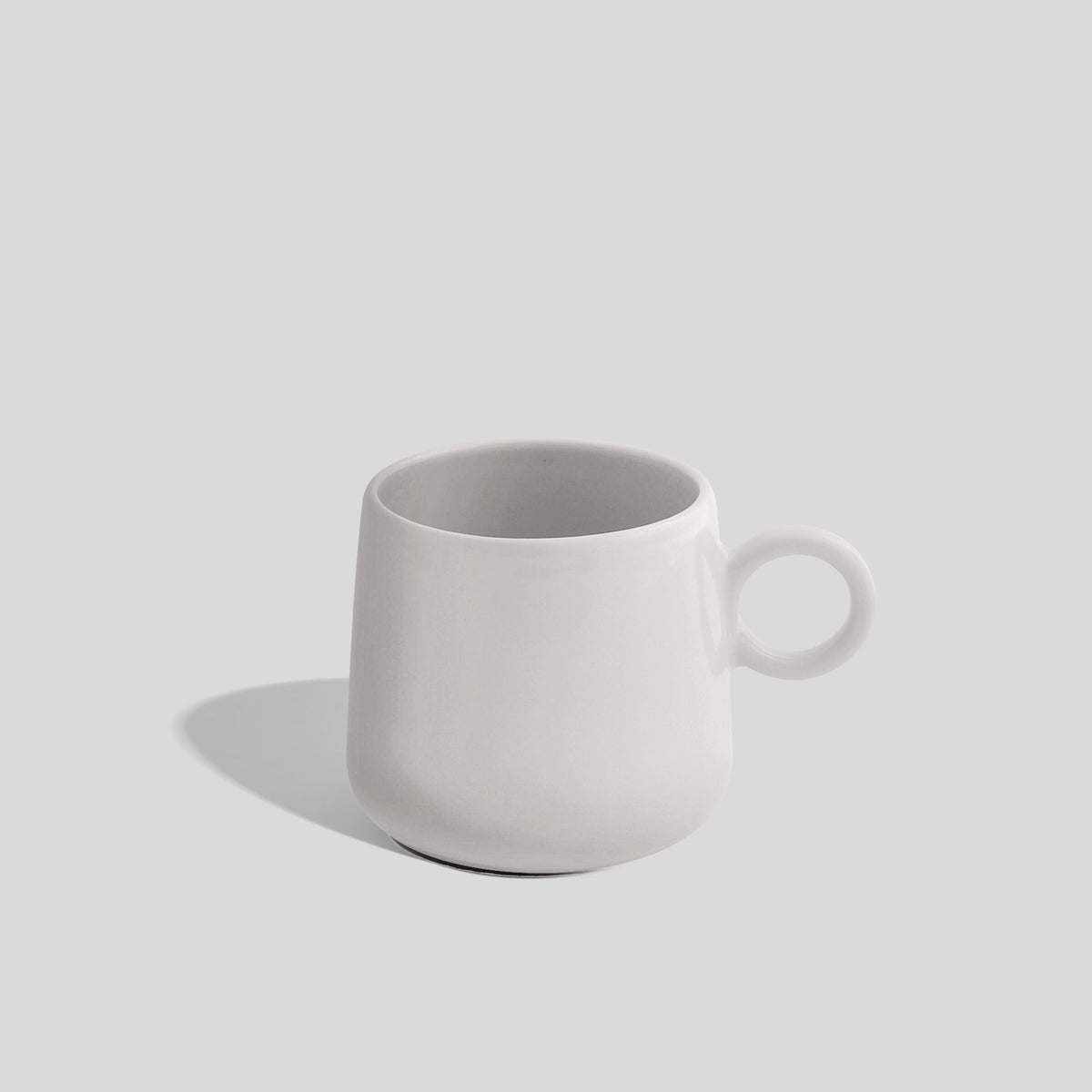 Bauchige Keramiktasse 275 ml mit kleinem Ringhenkel – Weiß