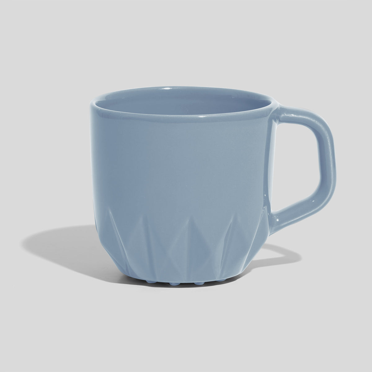Bauchige Keramiktasse 320 ml mit Kristallrelief – Hellblau