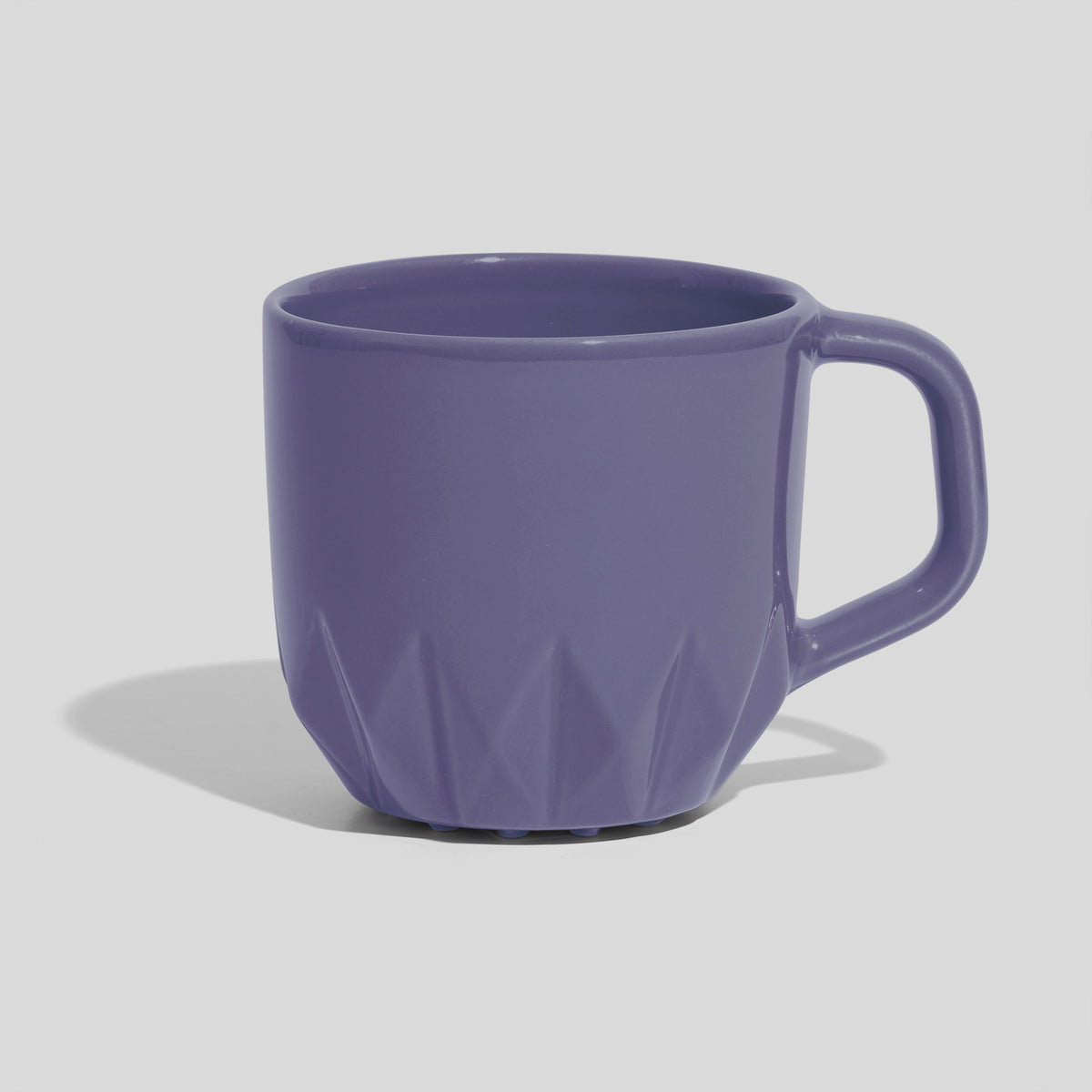 Bauchige Keramiktasse 320 ml mit Kristallrelief – Lavendel