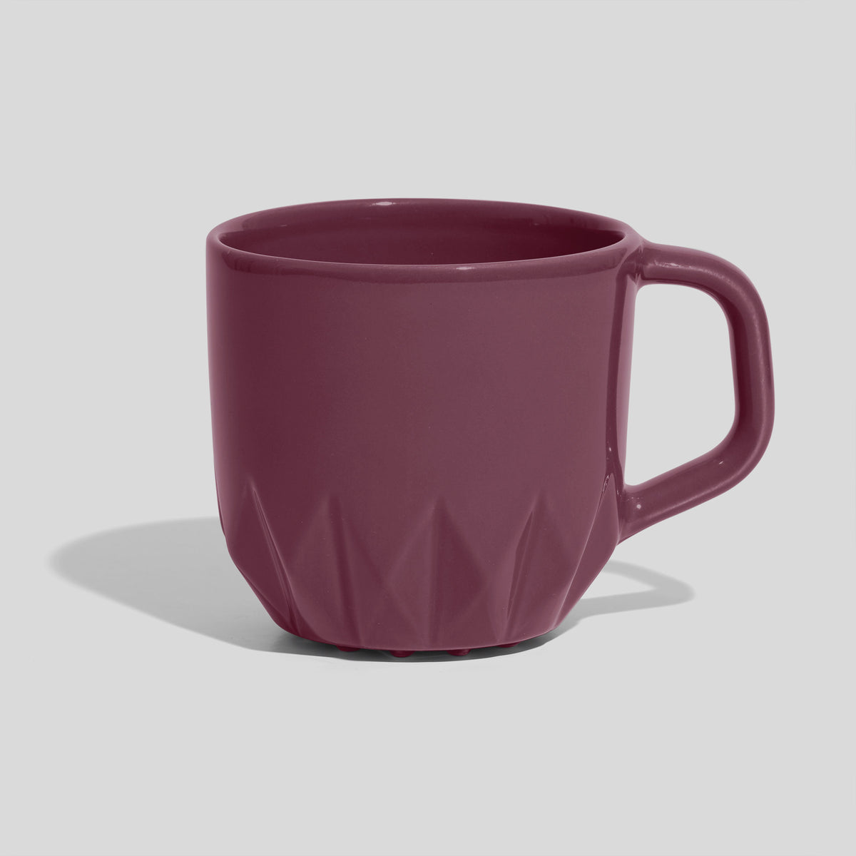 Bauchige Keramiktasse 320 ml mit Kristallrelief – Mauve