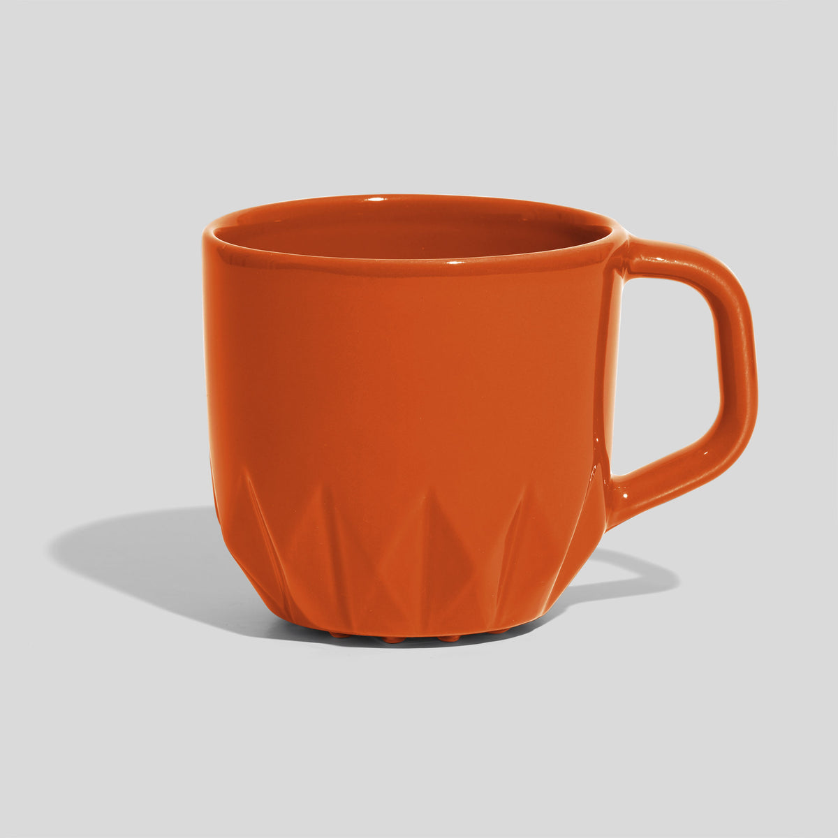 Bauchige Keramiktasse 320 ml mit Kristallrelief – Orange