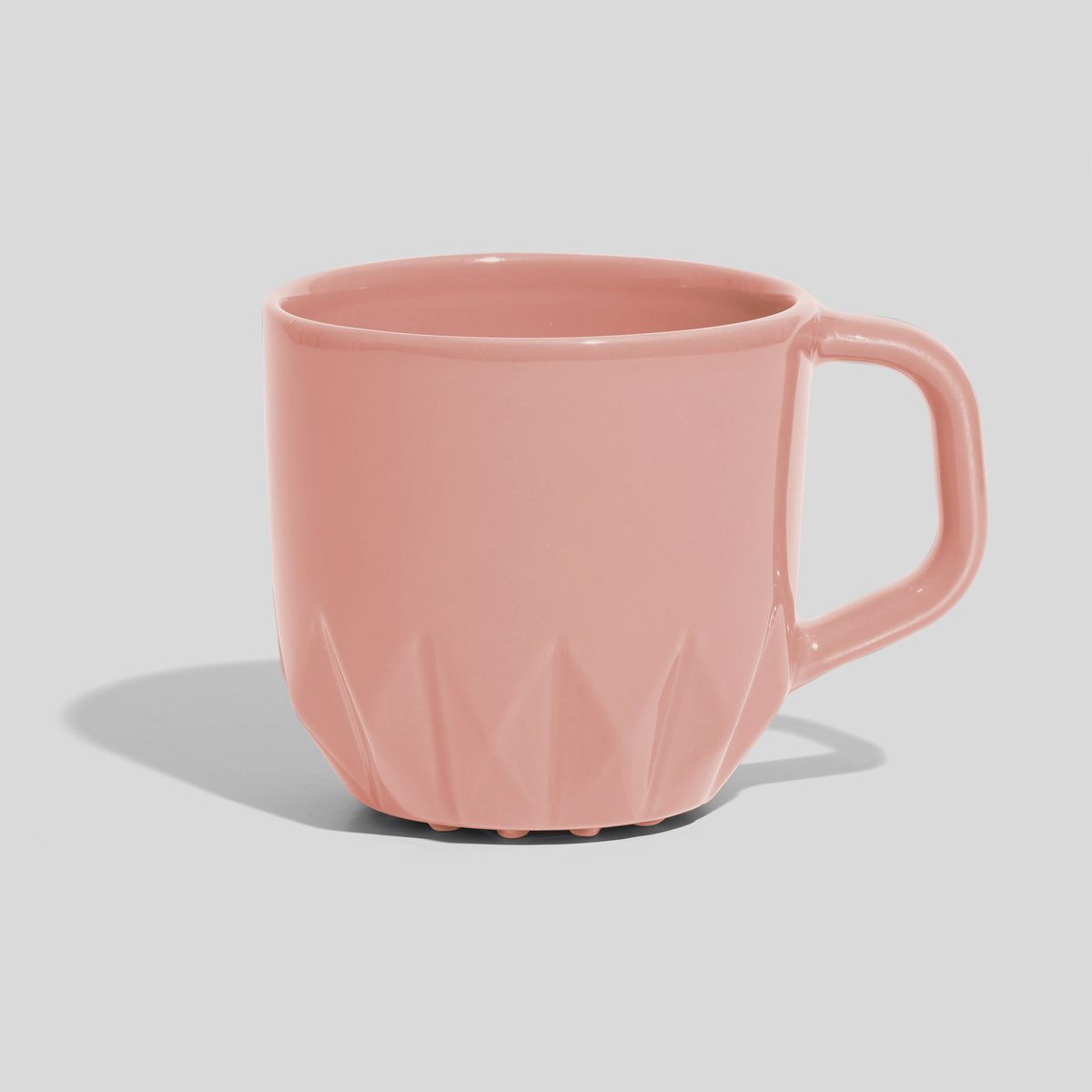 Bauchige Keramiktasse 320 ml mit Kristallrelief – Rosa