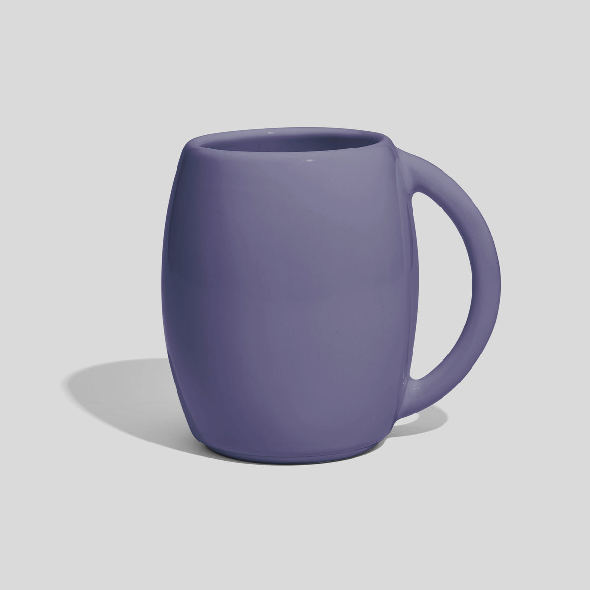 Bauchige Keramiktasse 400 ml in Fassform mit Rundhenkel – Lavendel