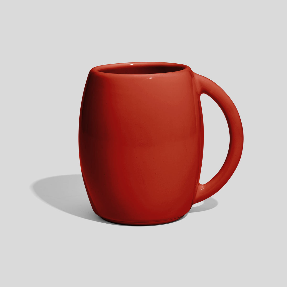 Bauchige Keramiktasse 400 ml in Fassform mit Rundhenkel