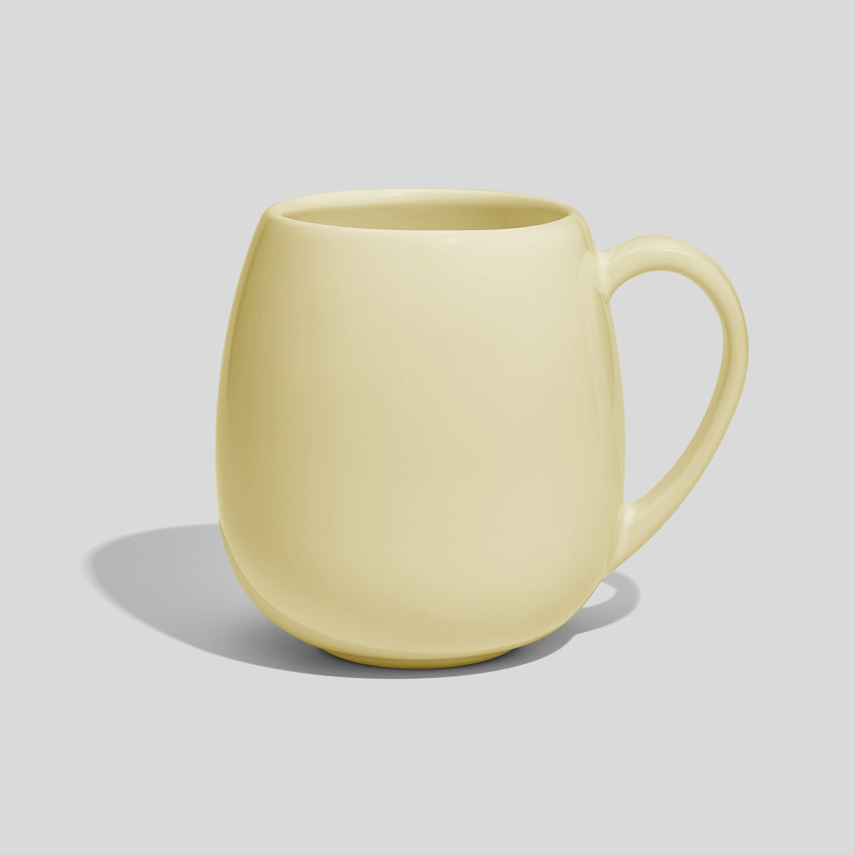Bauchige Keramiktasse 500 ml mit schlankem Henkel – Ecru
